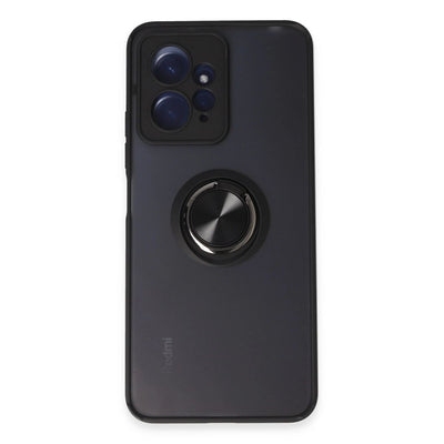 Xiaomi Redmi Note 12 4g Kılıf Montreal Yüzüklü Silikon Kapak - Siyah