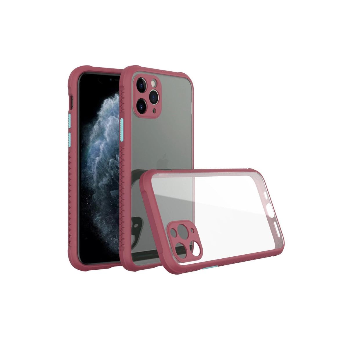 Apple İphone 11 Pro Kılıf Miami Şeffaf Silikon - Fuşya