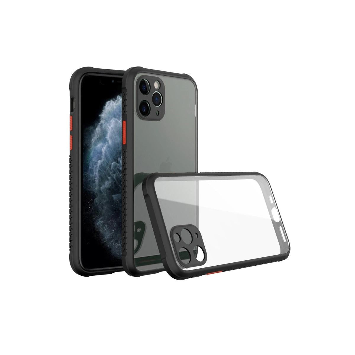 Apple İphone 11 Pro Max Kılıf Miami Şeffaf Silikon - Siyah