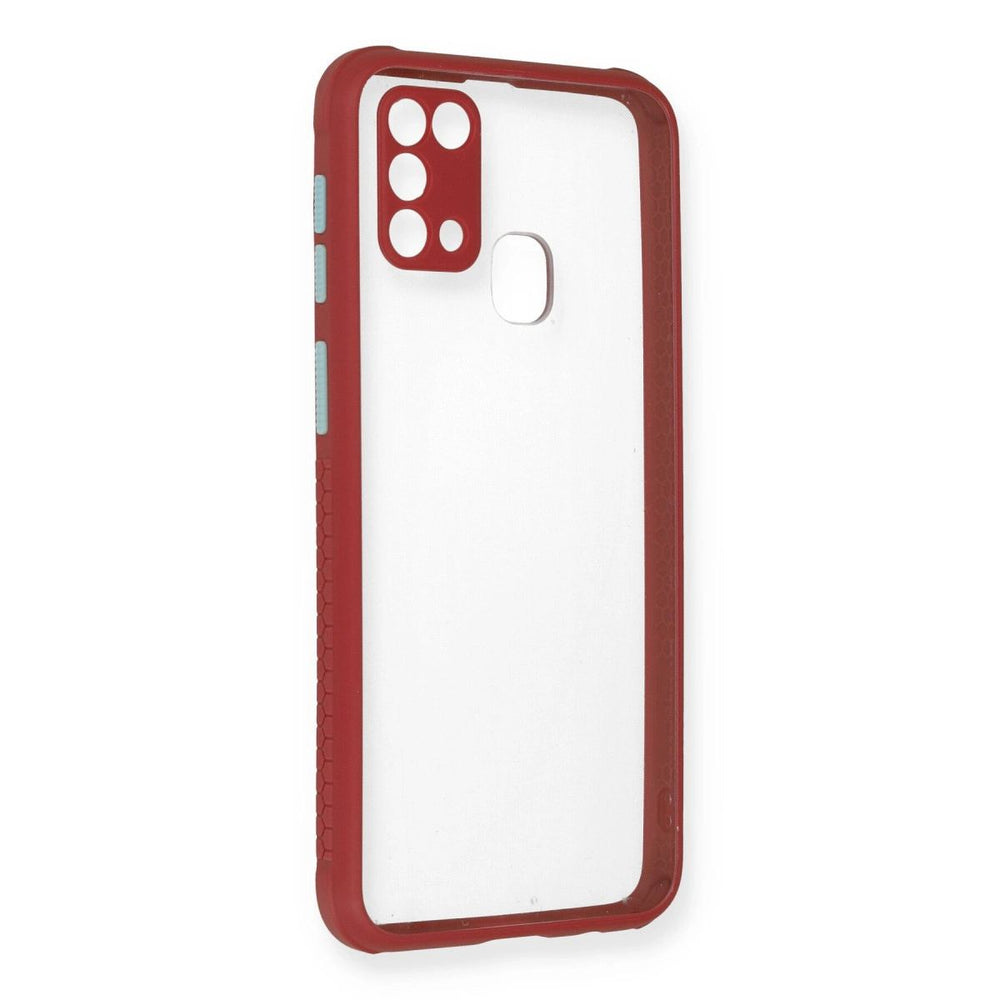 Samsung Galaxy M31 Kılıf Miami Şeffaf Silikon - Fuşya