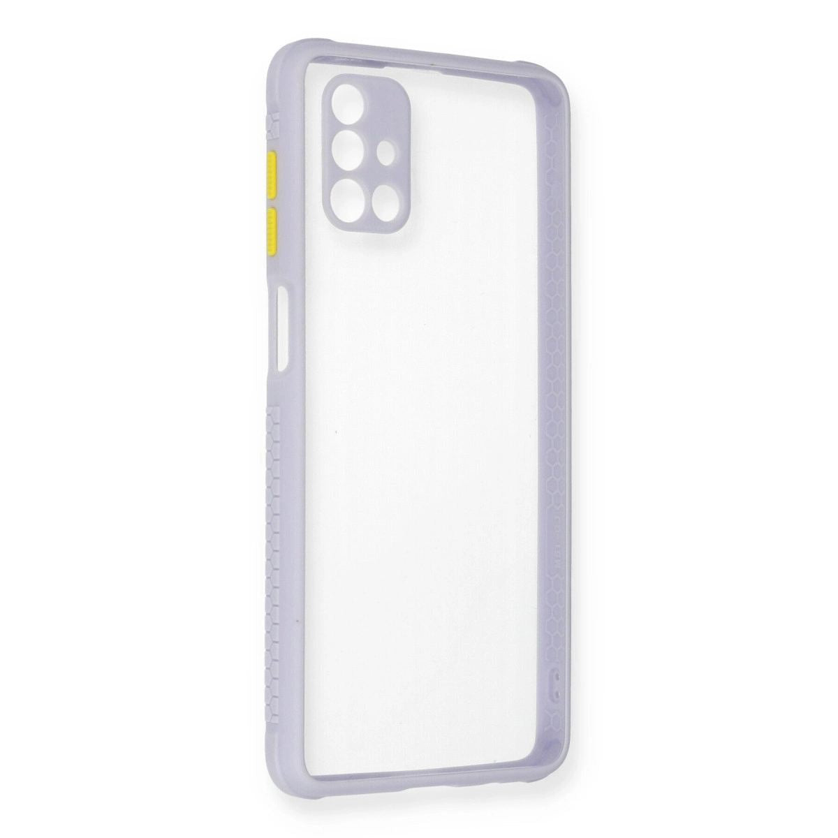 Samsung Galaxy M51 Kılıf Miami Şeffaf Silikon - Lila