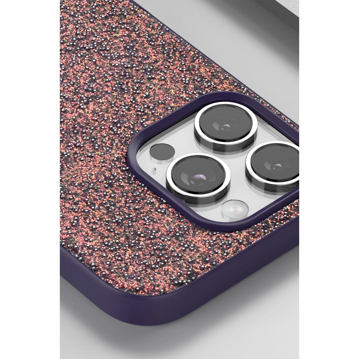Onegif Apple İphone 16 Bright Simli Kapak - Siyah