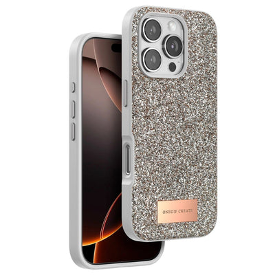 Onegif Apple İphone 16 Pro Bright Simli Kapak - Gold