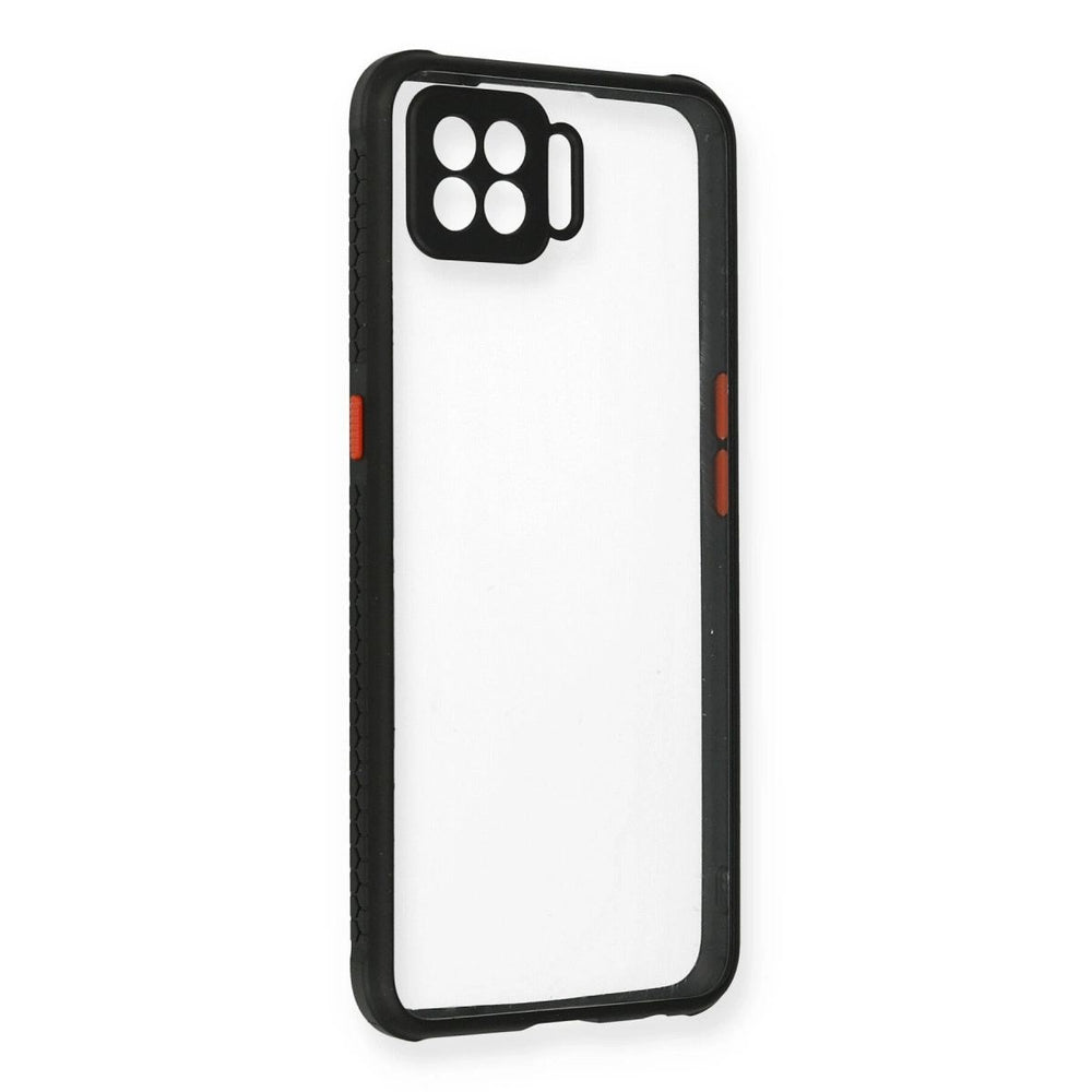 Oppo A73 Kılıf Miami Şeffaf Silikon - Siyah