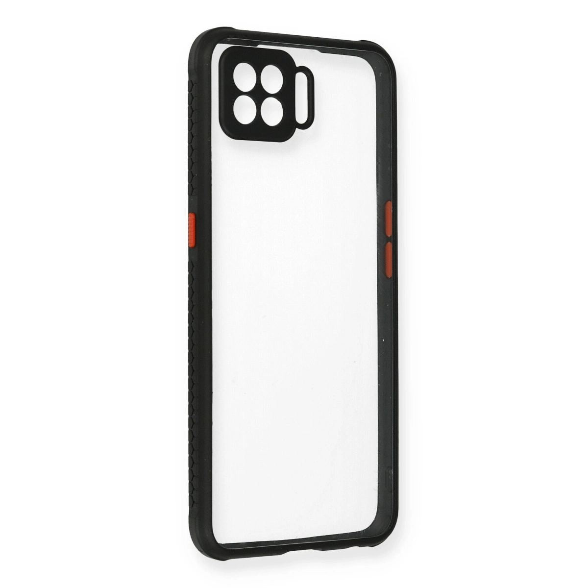 Oppo A73 Kılıf Miami Şeffaf Silikon - Siyah