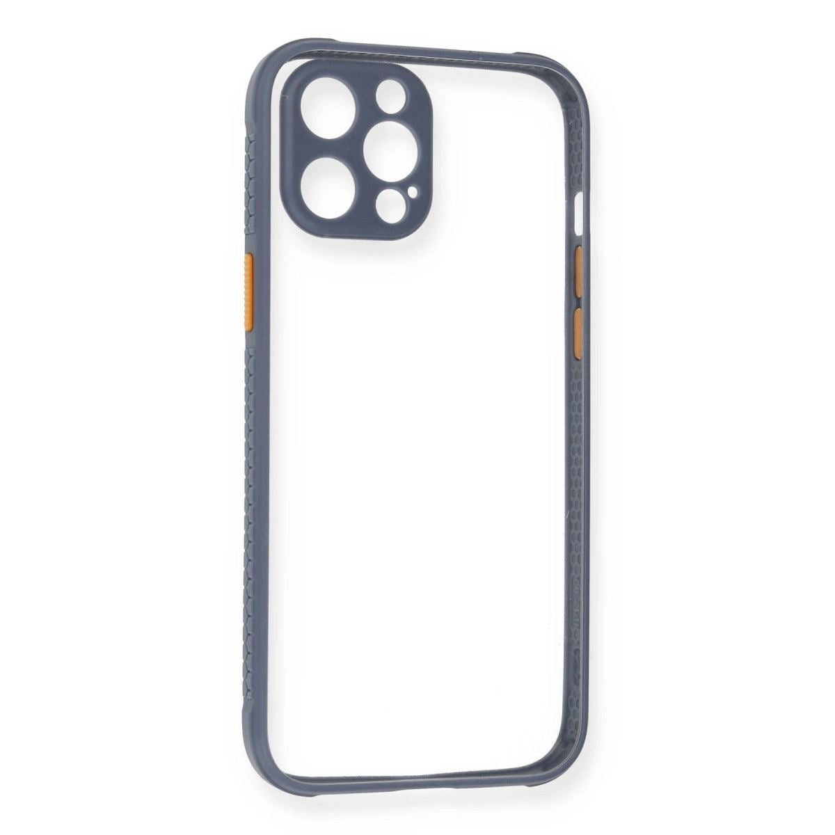 Apple İphone 12 Pro Kılıf Miami Şeffaf Silikon - Gri