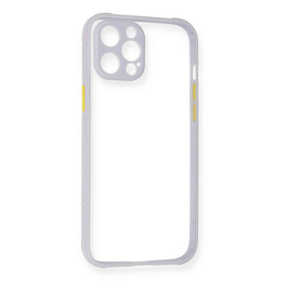 Apple İphone 12 Pro Kılıf Miami Şeffaf Silikon - Lila