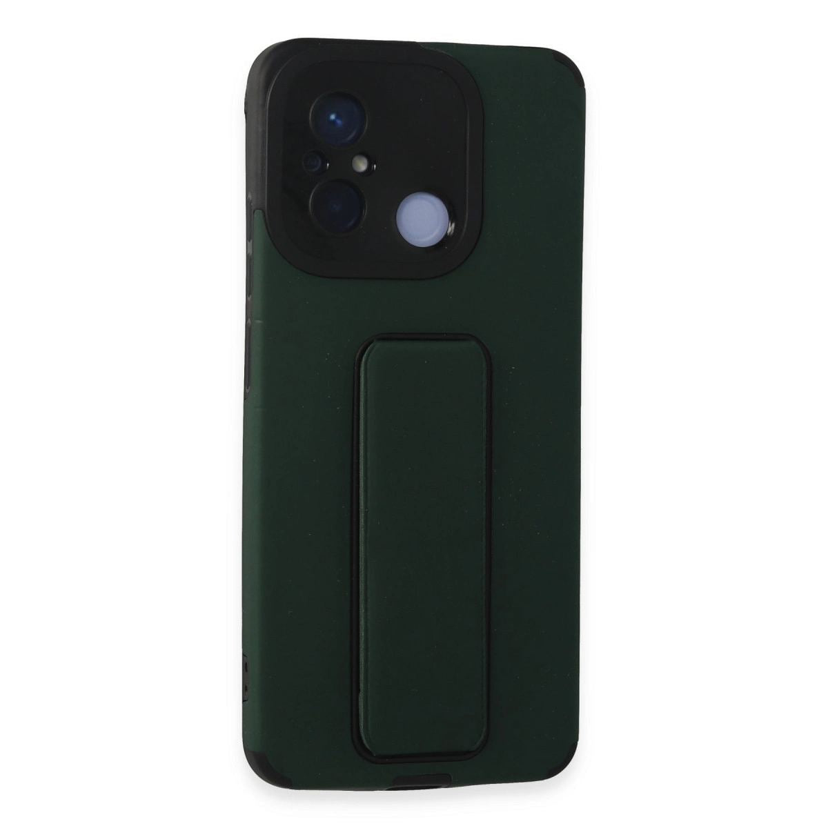 Xiaomi Redmi 12c Kılıf Mega Standlı Silikon - Yeşil