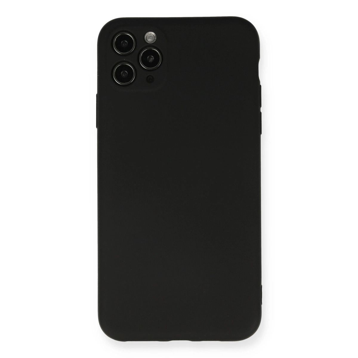Apple İphone 11 Pro Max Kılıf Nano İçi Kadife Silikon - Siyah