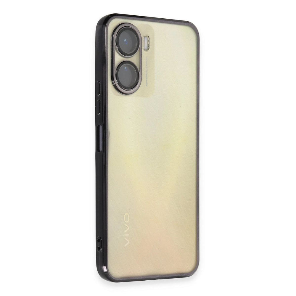 Vivo Y16 Kılıf Razer Lensli Silikon - Siyah