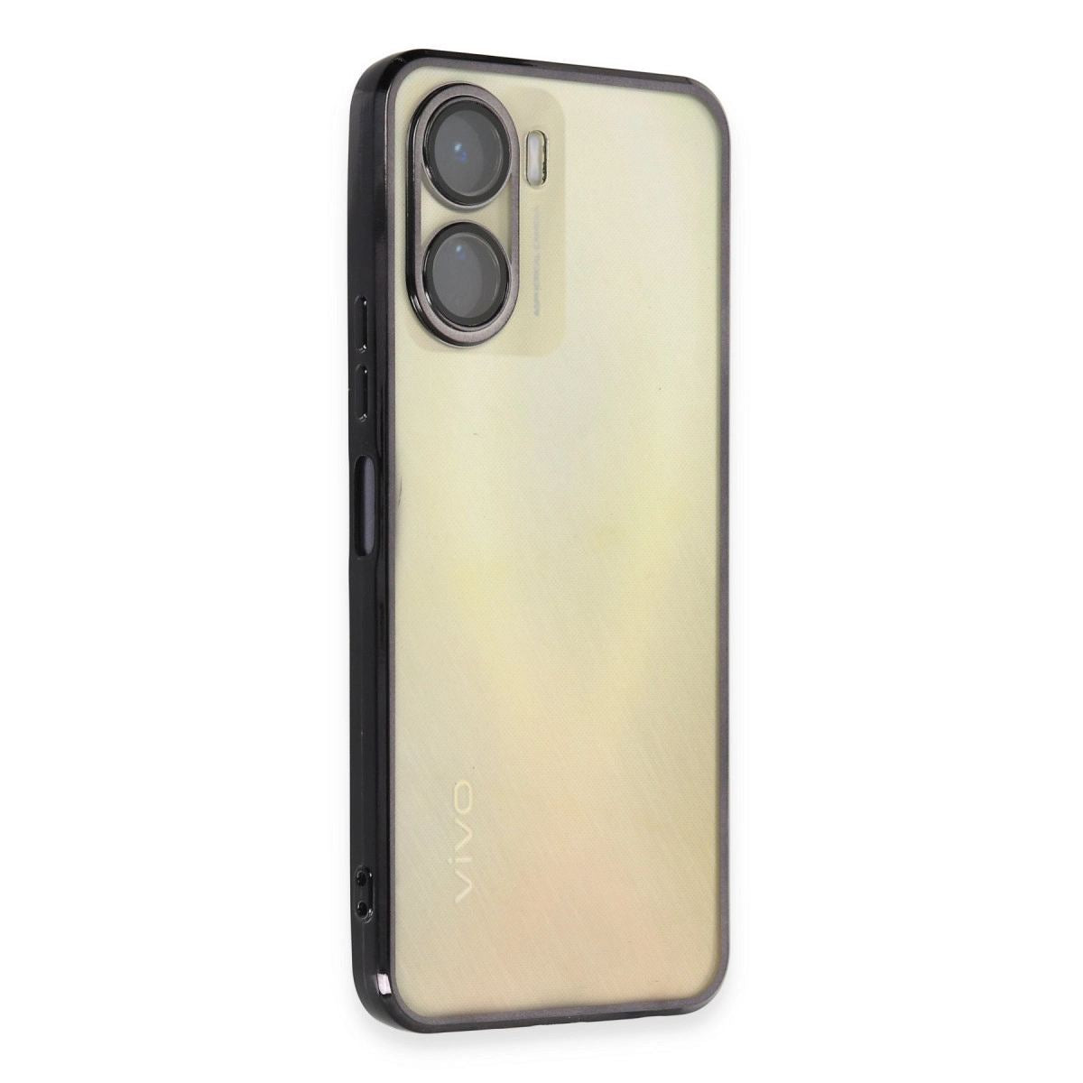 Vivo Y16 Kılıf Razer Lensli Silikon - Siyah