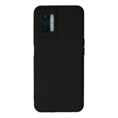 Oppo A96 Kılıf Nano İçi Kadife Silikon - Siyah