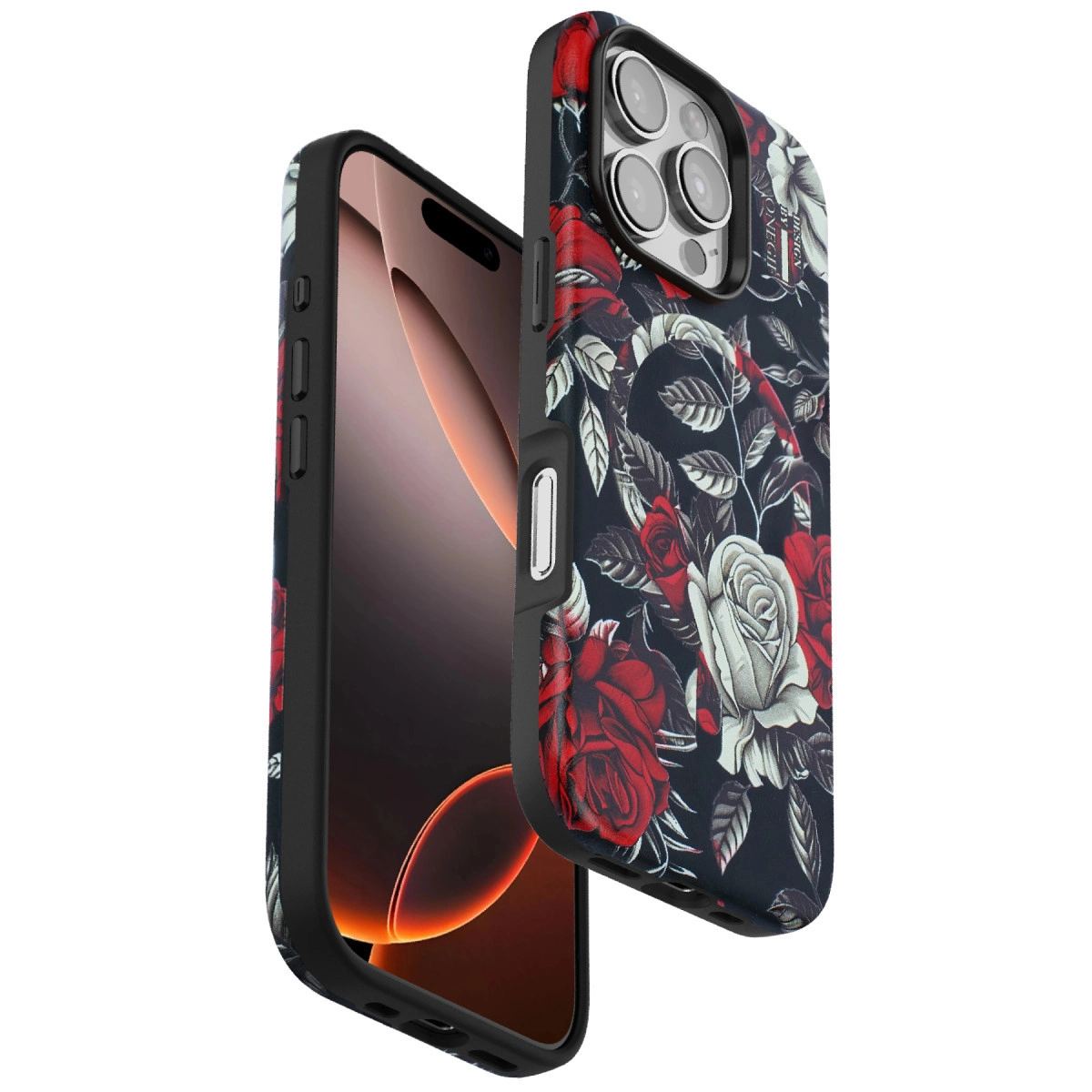 Onegif Apple İphone 16 Pro Flower Series Magsafe Kapak - Siyah
