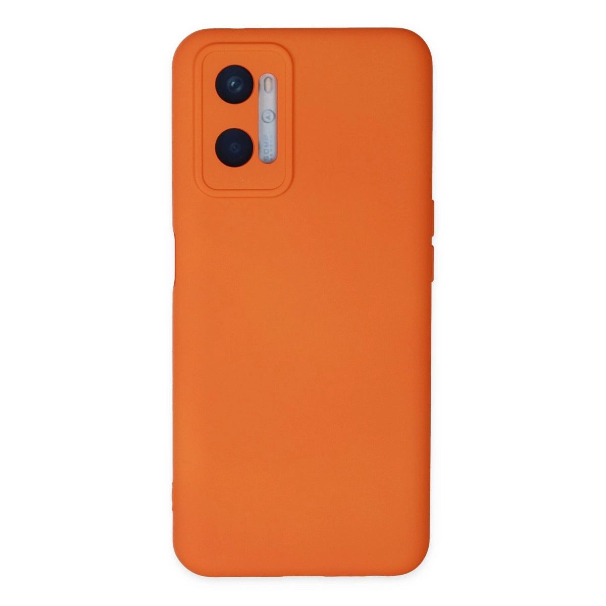 Oppo A96 Kılıf Nano İçi Kadife Silikon - Turuncu
