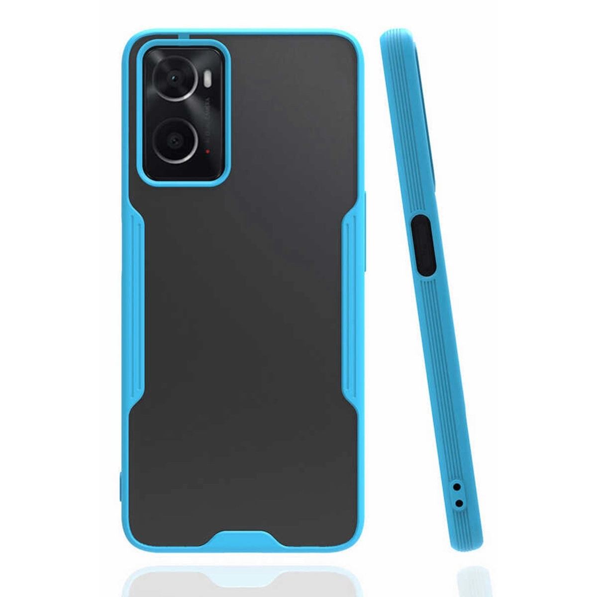 Oppo A96 Kılıf Platin Silikon - Mavi