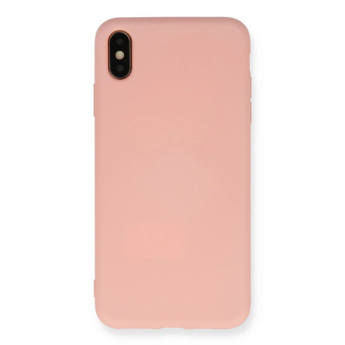 Apple İphone X Kılıf Nano İçi Kadife Silikon - Pudra