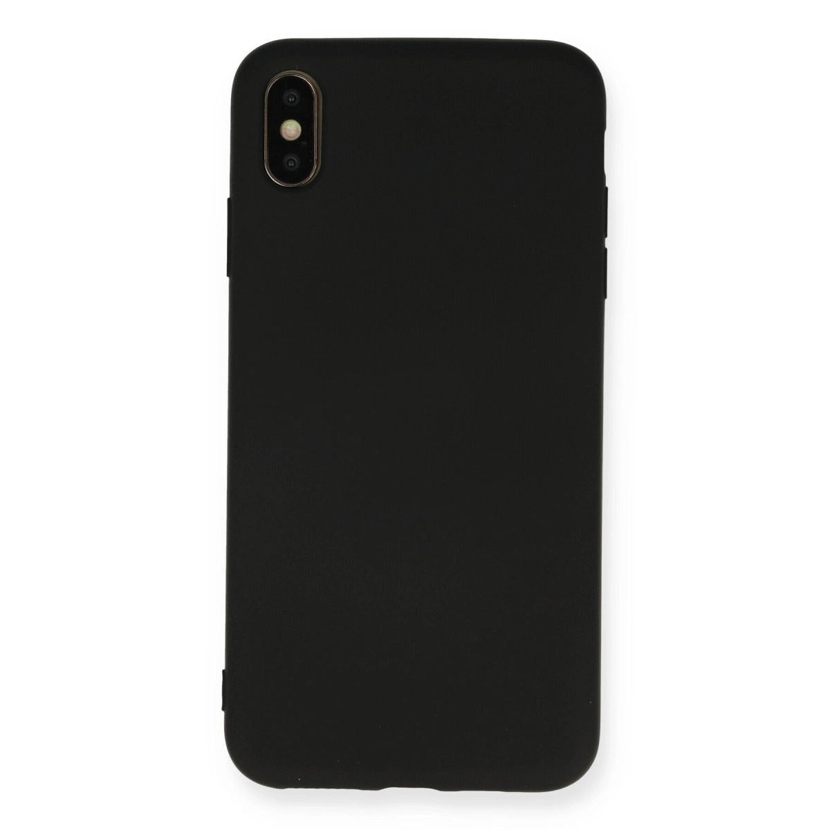 Apple İphone Xs Max Kılıf Nano İçi Kadife Silikon - Siyah