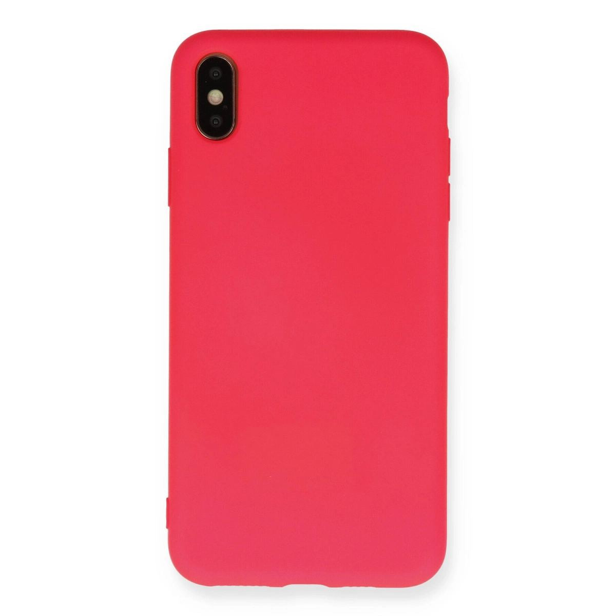 Apple İphone Xs Max Kılıf Nano İçi Kadife Silikon - Koyu Pembe