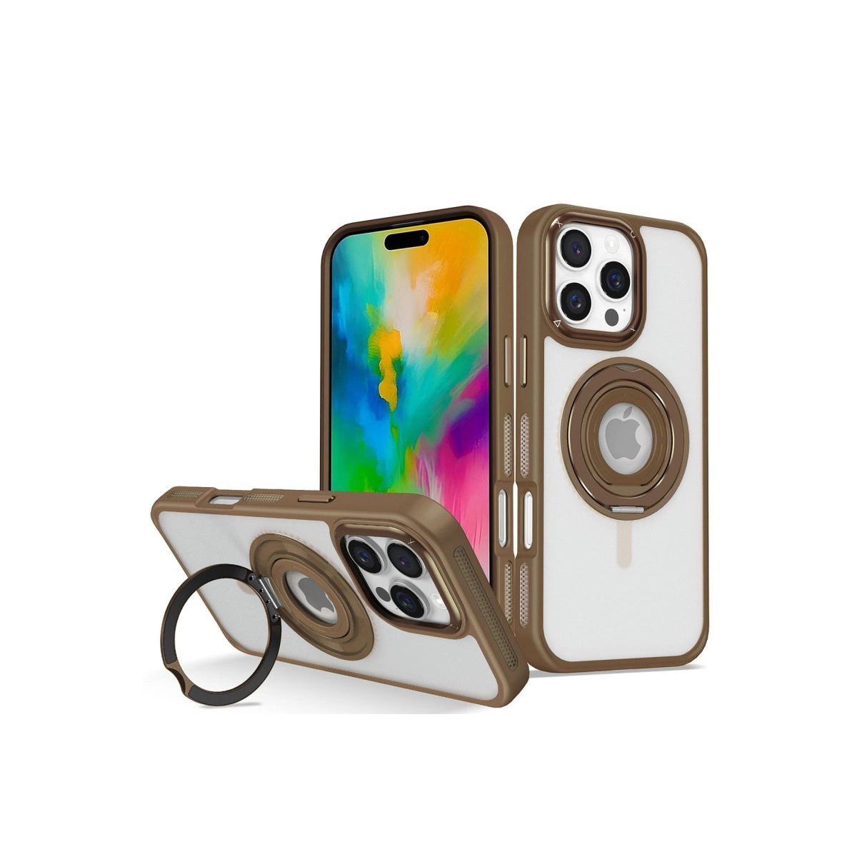 Joko Apple İphone 16 Pro Banza Magsafe Standlı Kapak - Kahverengi