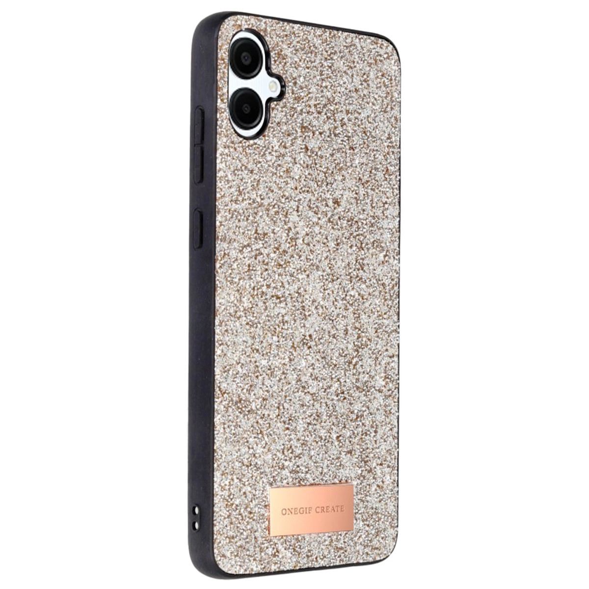 Onegif Samsung Galaxy A06 Bright Simli Kapak - Gold