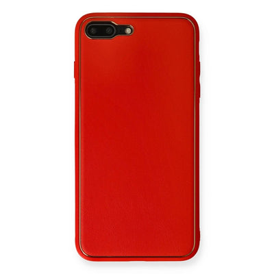 Apple İphone 7 Plus Kılıf Coco Deri Silikon Kapak - Kırmızı