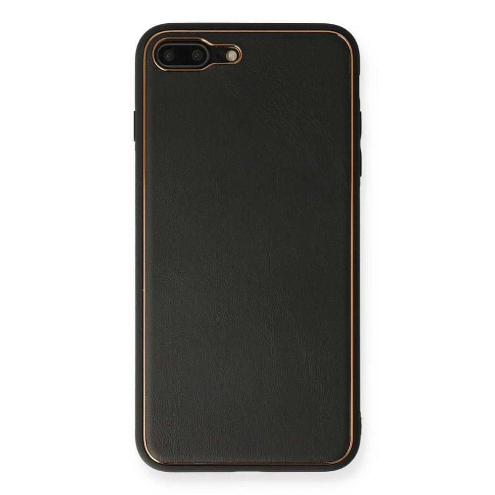 Apple İphone 7 Plus Kılıf Coco Deri Silikon Kapak - Siyah