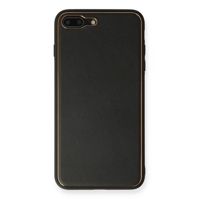Apple İphone 7 Plus Kılıf Coco Deri Silikon Kapak - Siyah