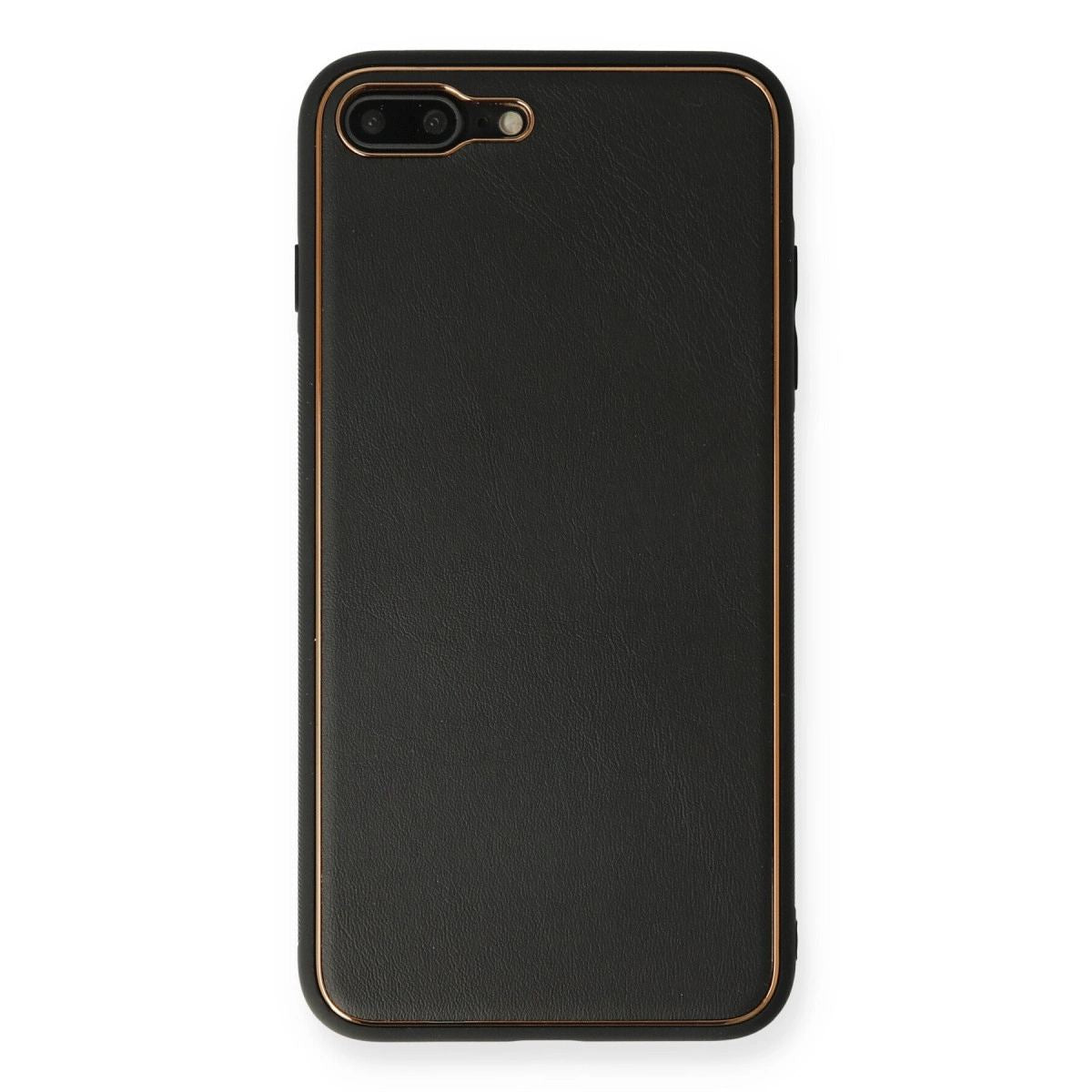 Apple İphone 7 Plus Kılıf Coco Deri Silikon Kapak - Siyah