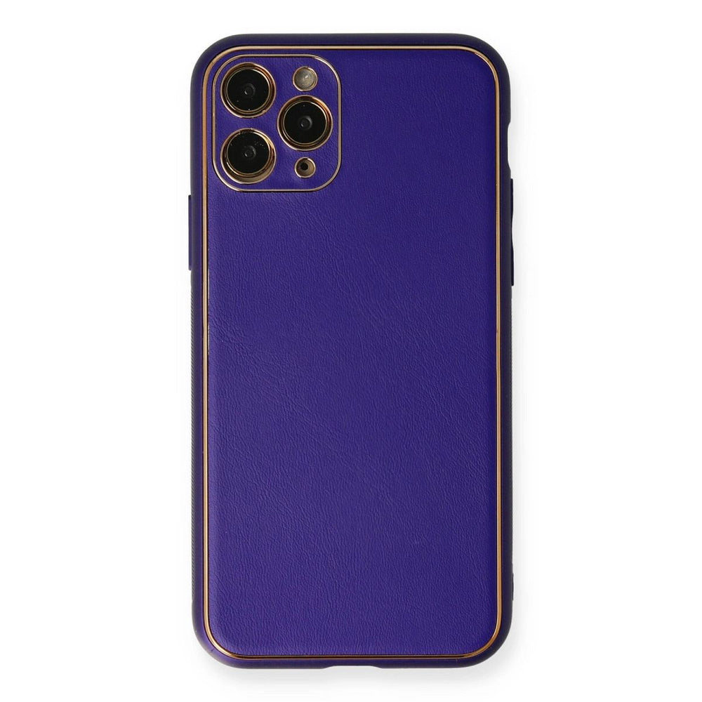 Apple İphone 11 Pro Kılıf Coco Deri Silikon Kapak - Mor