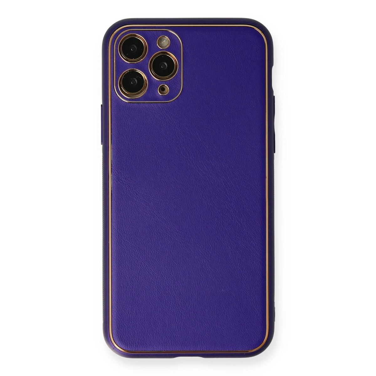 Apple İphone 11 Pro Kılıf Coco Deri Silikon Kapak - Mor