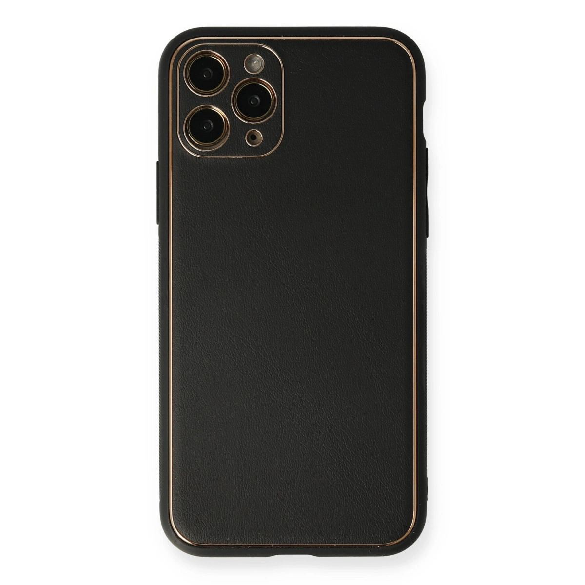 Apple İphone 11 Pro Max Kılıf Coco Deri Silikon Kapak - Siyah