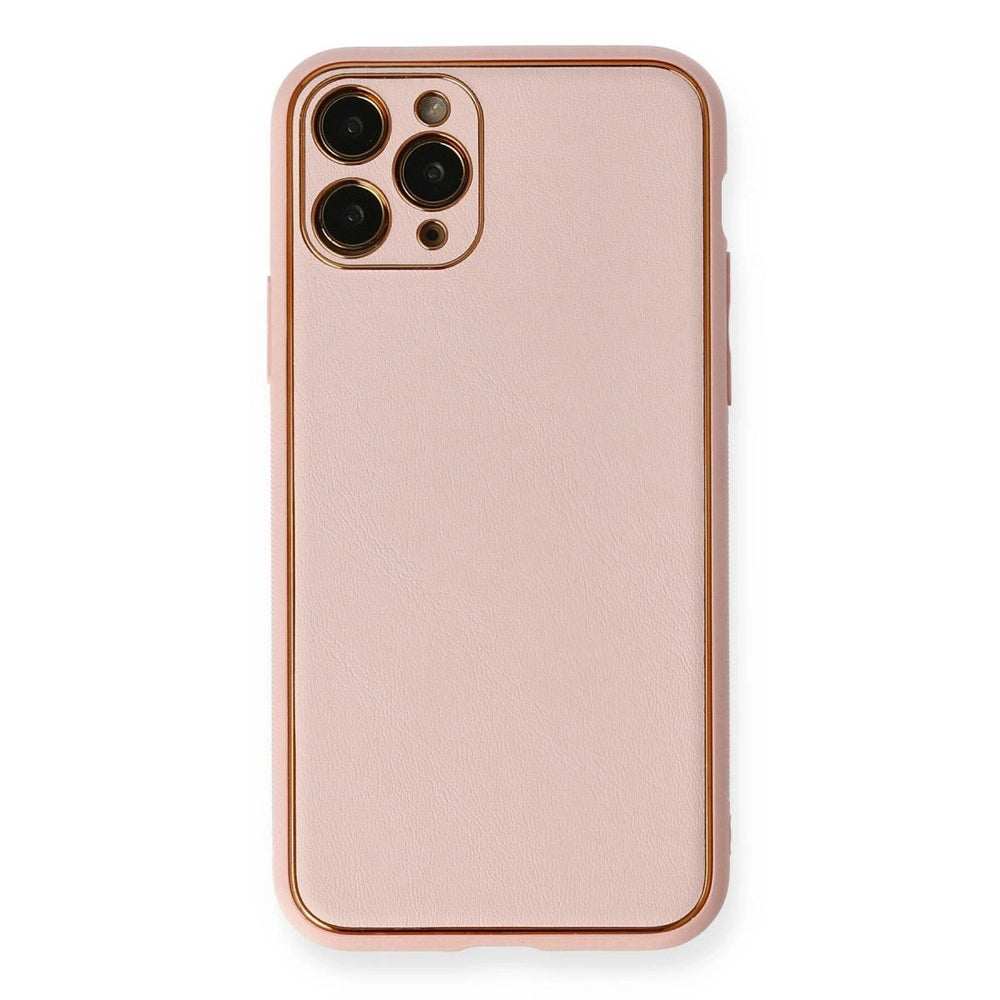 Apple İphone 11 Pro Max Kılıf Coco Deri Silikon Kapak - Pembe