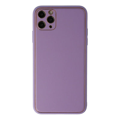 Apple İphone 11 Pro Max Kılıf Coco Deri Silikon Kapak - Lila