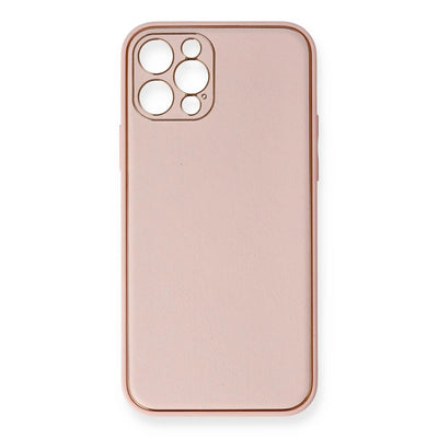 Apple İphone 12 Pro Kılıf Coco Deri Silikon Kapak - Pembe
