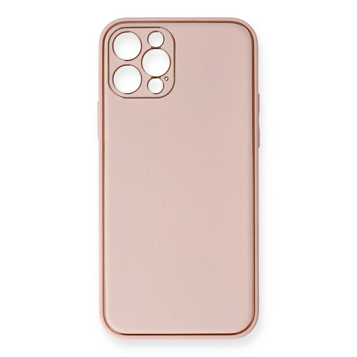 Apple İphone 12 Pro Kılıf Coco Deri Silikon Kapak - Pembe