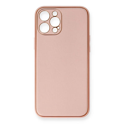 Apple İphone 12 Pro Max Kılıf Coco Deri Silikon Kapak - Pembe