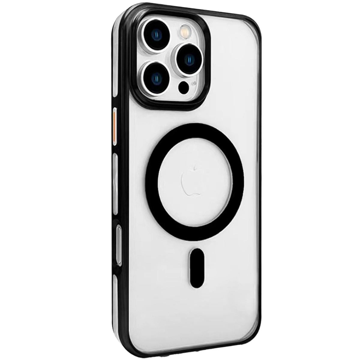 Joko Apple İphone 16 Pro Gleam Pc Sert Magsafe Kılıf - Şeffaf-siyah