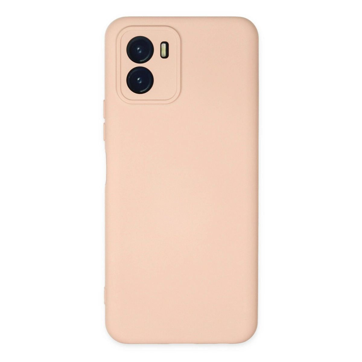 Vivo Y15s Kılıf Nano İçi Kadife Silikon - Pudra