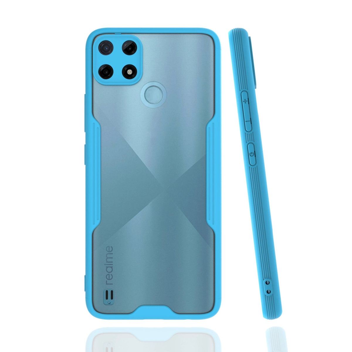 Realme C25y Kılıf Platin Silikon - Mavi