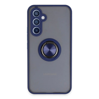 Samsung Galaxy A34 5g Kılıf Montreal Yüzüklü Silikon Kapak - Lacivert