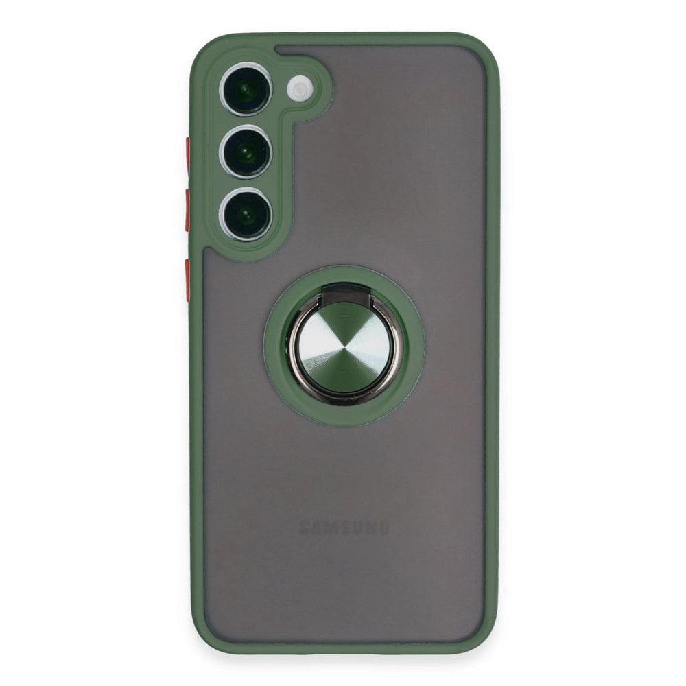 Samsung Galaxy S23 Plus Kılıf Montreal Yüzüklü Silikon Kapak - Yeşil