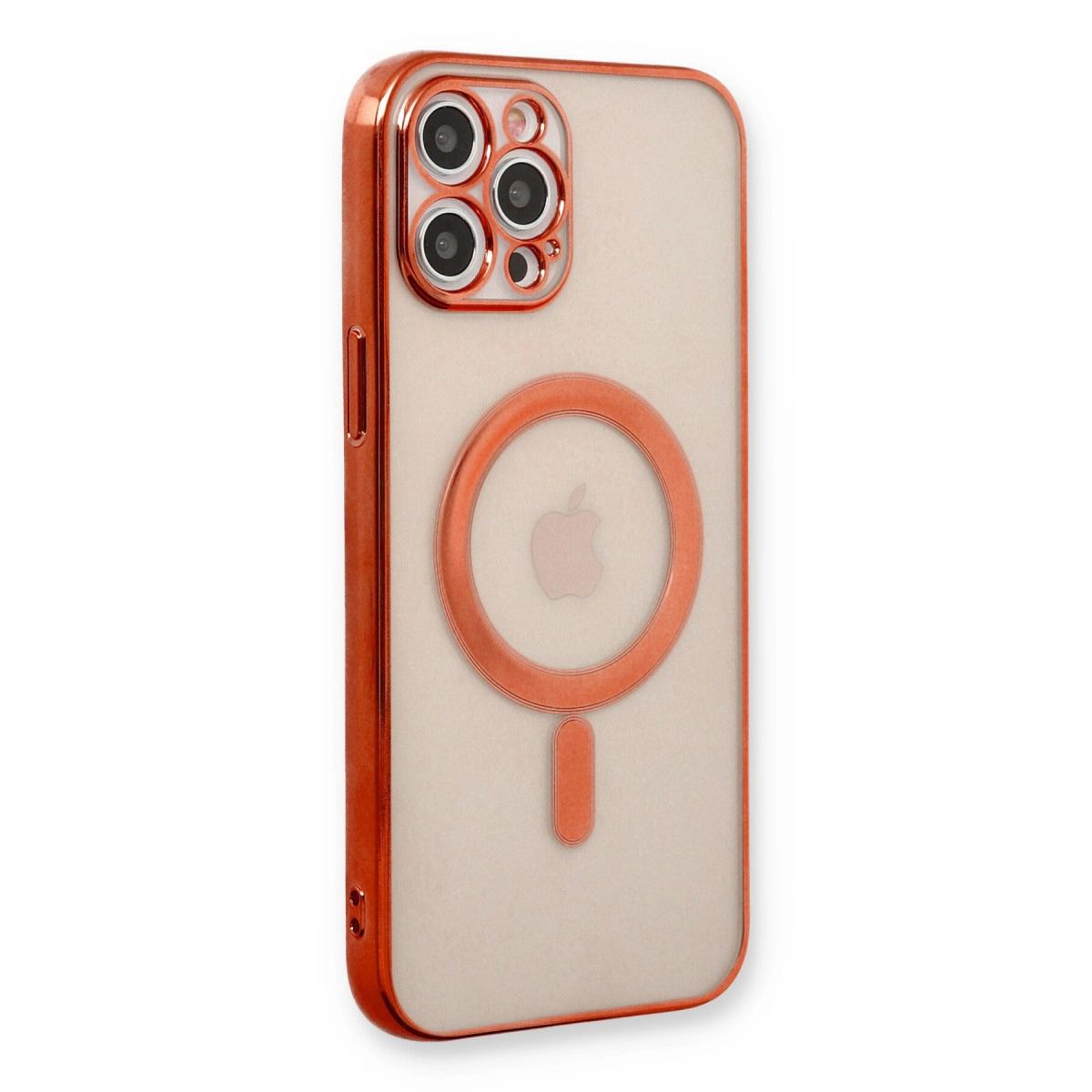 Apple İphone 12 Pro Kılıf Magneticsafe Lazer Silikon - Kırmızı