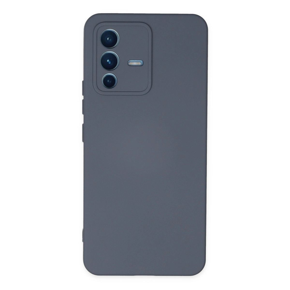 Vivo V23 5g Kılıf Nano İçi Kadife Silikon - Gri