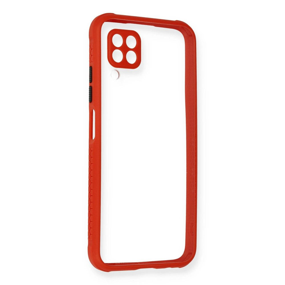 Huawei P40 Lite Kılıf Miami Şeffaf Silikon - Kırmızı