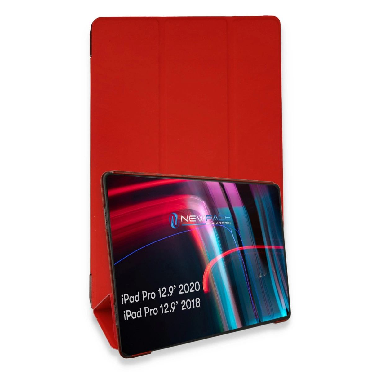 Apple İpad Pro 12.9 (2021) Kılıf Tablet Smart Kılıf - Kırmızı