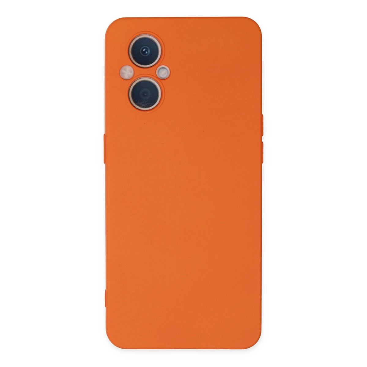 Oppo Reno 7 Lite Kılıf Nano İçi Kadife Silikon - Turuncu