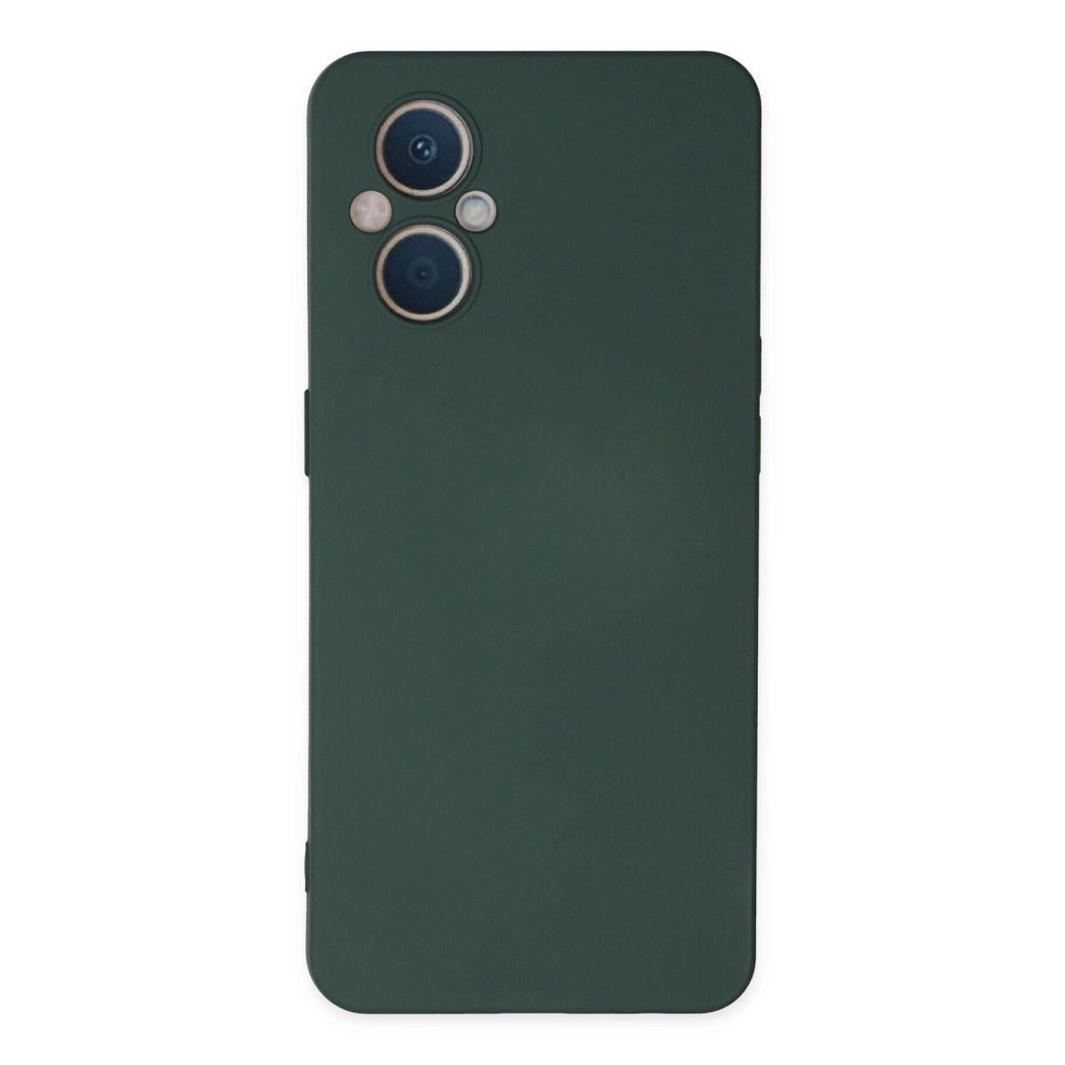 Oppo Reno 7 Lite Kılıf Nano İçi Kadife Silikon - Koyu Yeşil