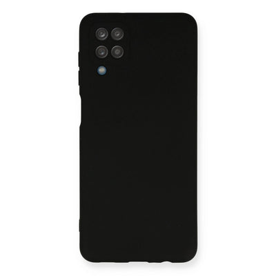 Samsung Galaxy A12 Kılıf Nano İçi Kadife Silikon - Siyah