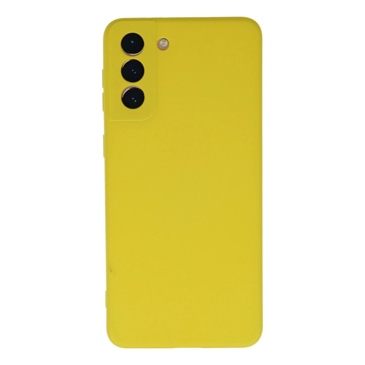 Samsung Galaxy S21 Plus Kılıf Nano İçi Kadife Silikon - Sarı