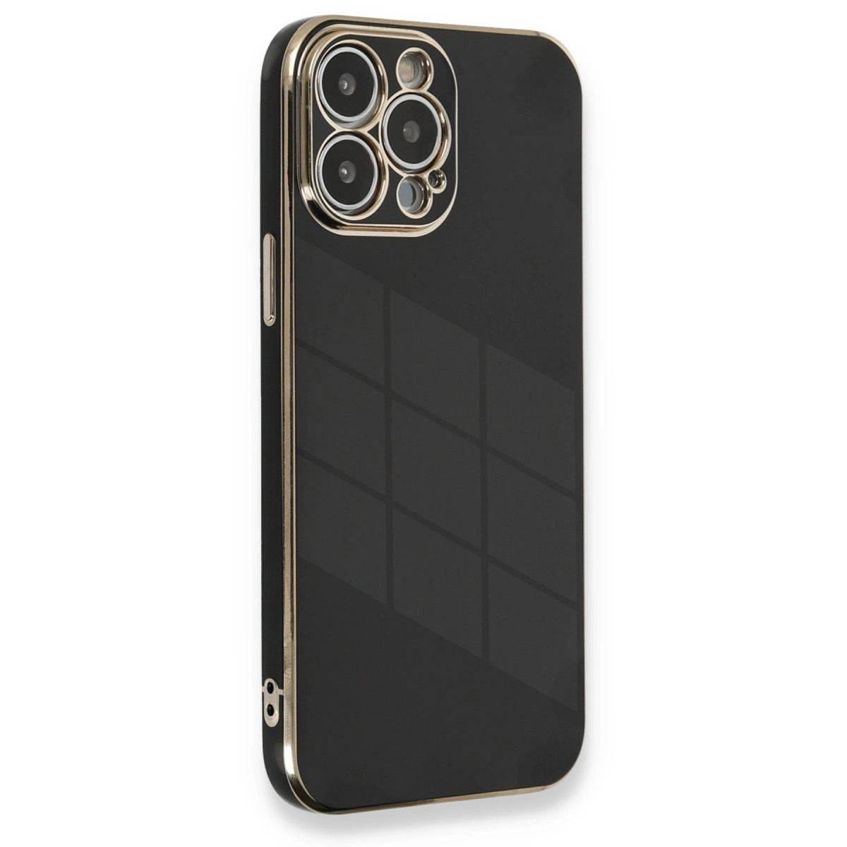 Apple İphone 13 Pro Max Kılıf Volet Silikon - Siyah